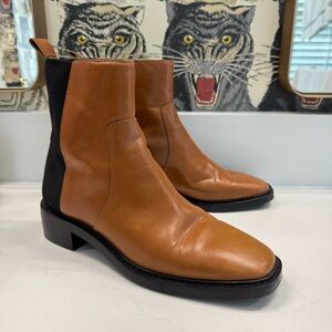 Tory Burch Tan Leather Chelsea Boots